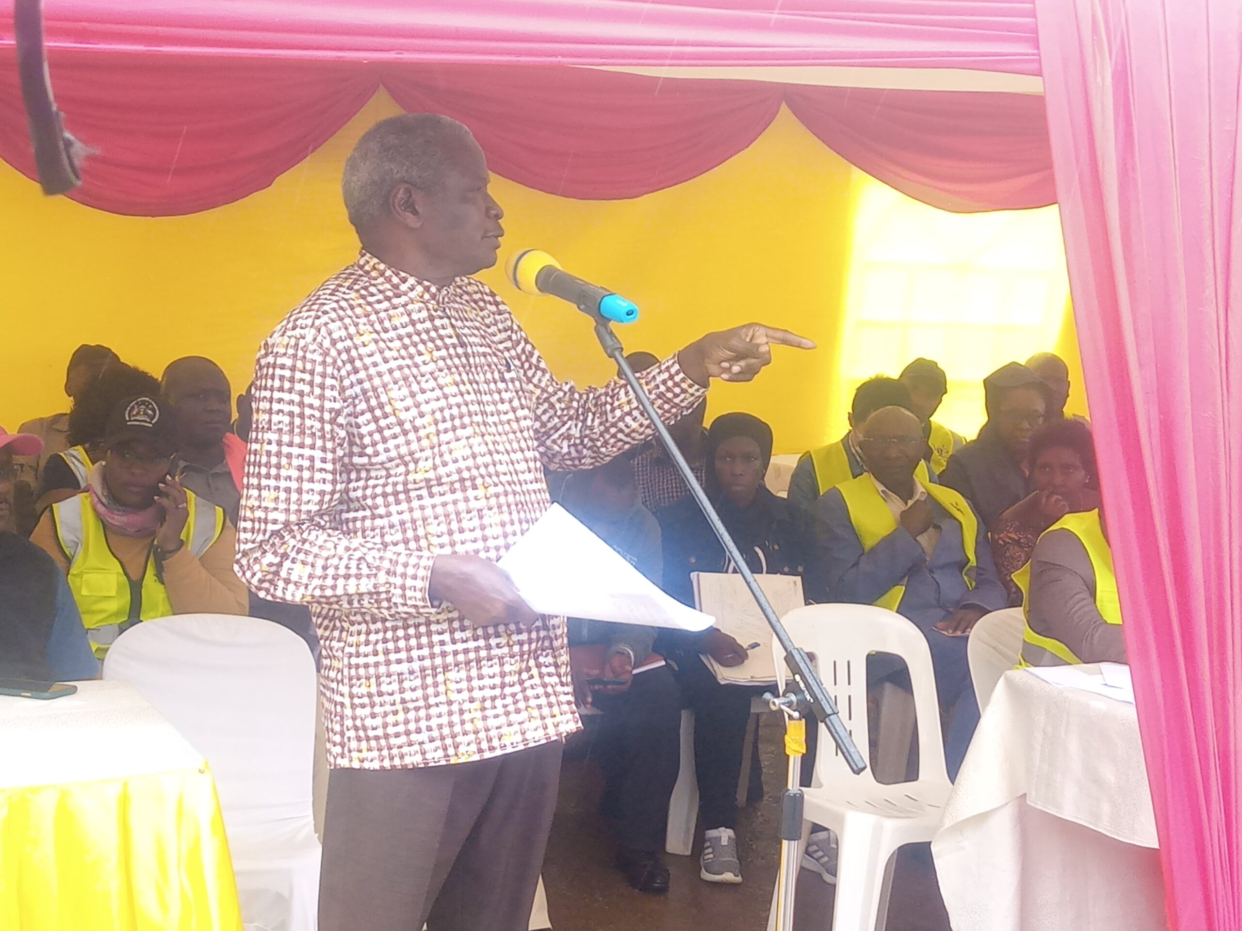 Minister Obiga Kania speaking on commissioning roads