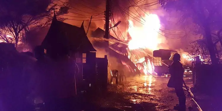 Fire guts Mbale industrial park, Grace foam mattress factory burnt to ashes, arson cited