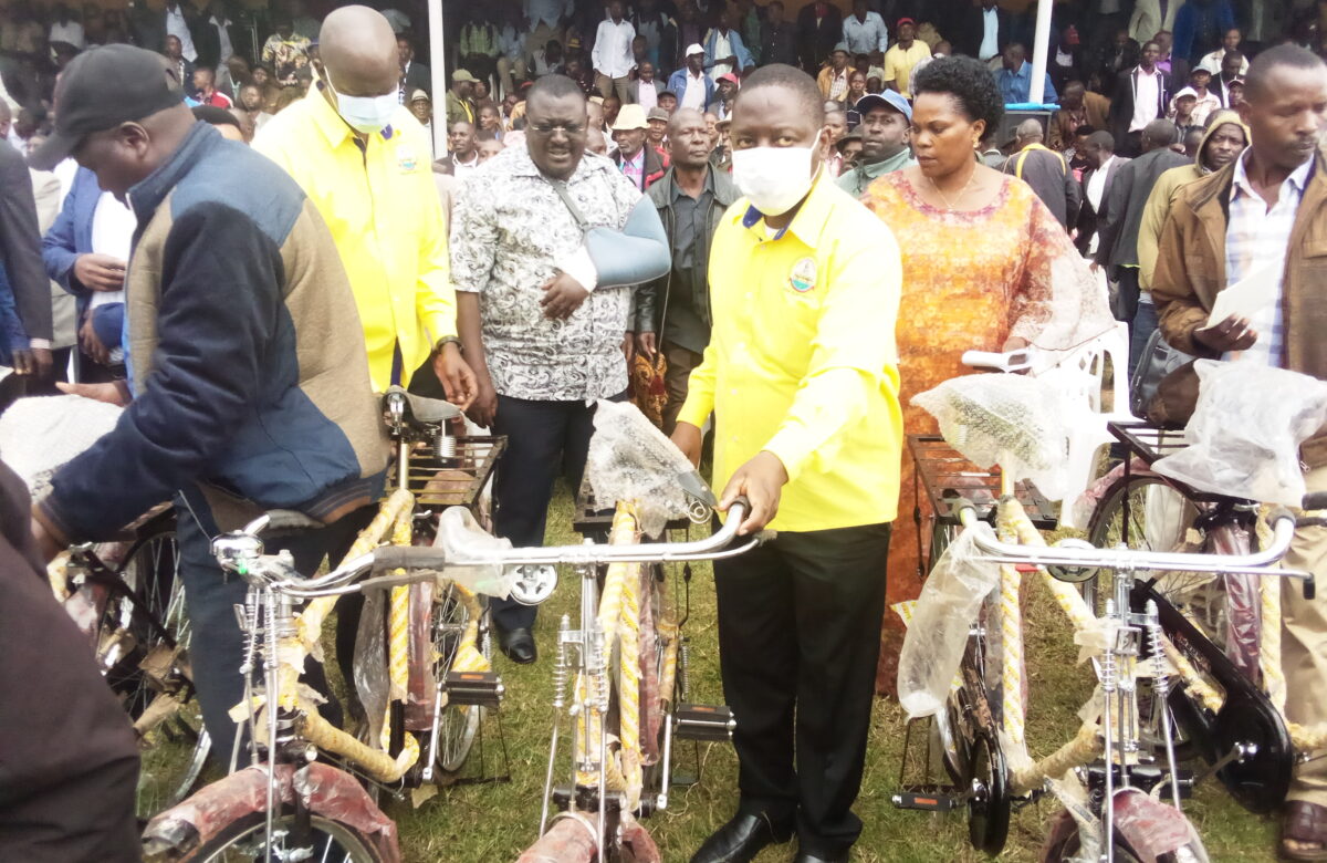 Minister Bahati flags off the distribution of bicycles to LCs in Kabale district