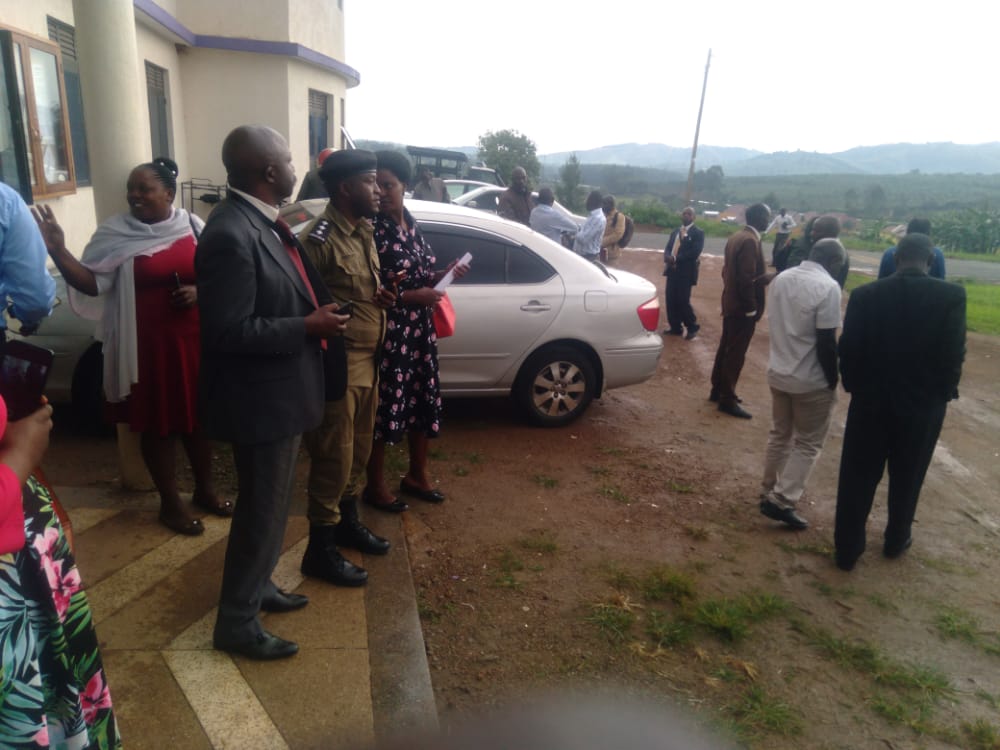 Steven RubRwampara  Districteihayo CAO escorted by police after the arrest