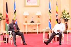 HE . Museveni together with Kenya's President Ruto during his recent visit at Statehouse Entebbe