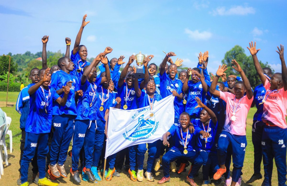 St Marys Kitende U15 team after winning the national trophy in Kabale