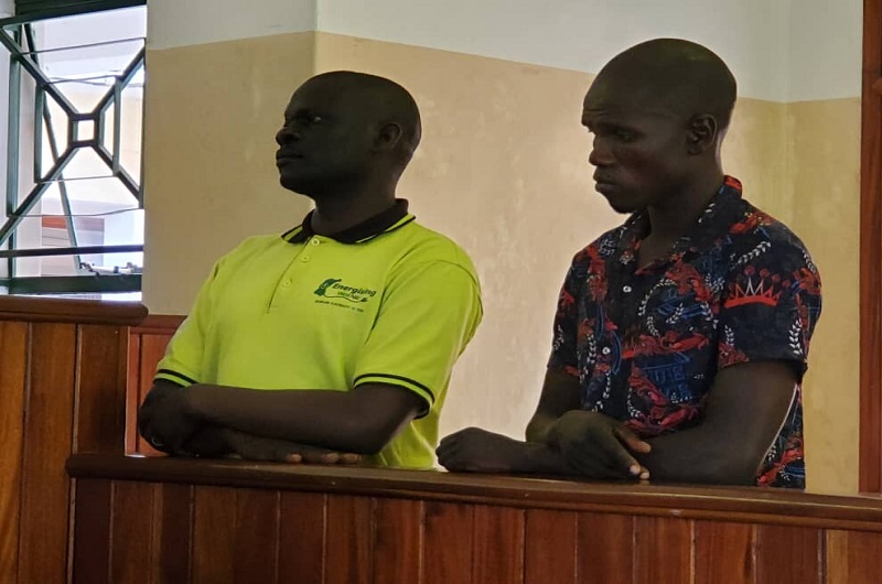 Andiandu (L) and Onzima (R) while appearing before court today (Friday)