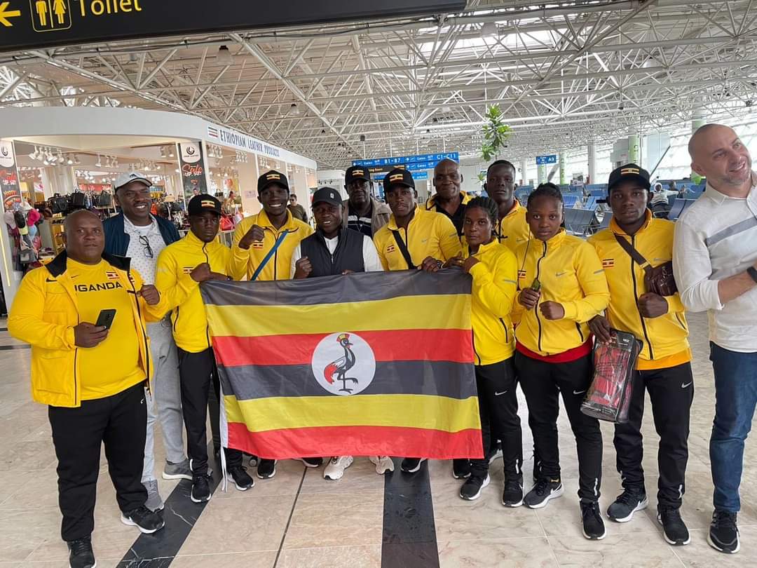 Uganda Bombers join sports Minister at Addis Ababa airport enroute to Africa games