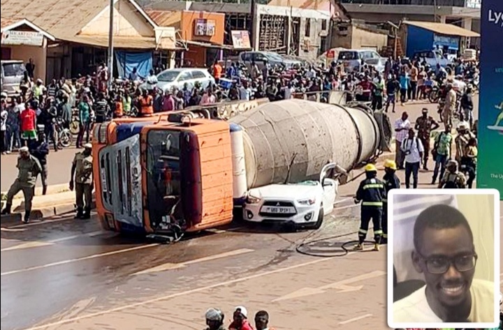 City Lawyer Raphael Okiot crushed to death by sand mixer truck in Entebbe Highway accident