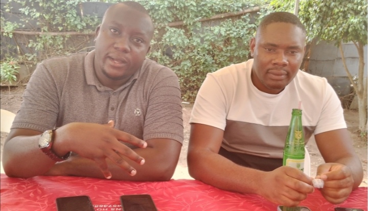 Herbert Nangumya, Edgar Akampa in Mbarara during a press briefying