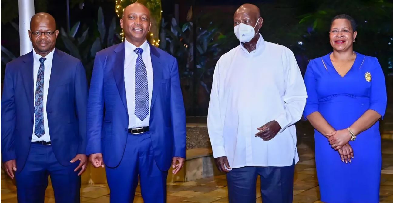 CAF President Dr. Patrice Motsepe meets President Museveni ahead of CHAN 2024